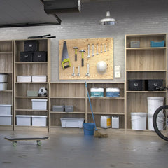 Basic Low Wide Bookcase (2 Shelves) in Oak - Furniture One Shop