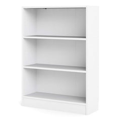 Basic Low Wide Bookcase (2 Shelves) in White - Furniture One Shop