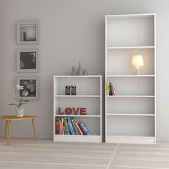 Basic Low Wide Bookcase (2 Shelves) in White - Furniture One Shop