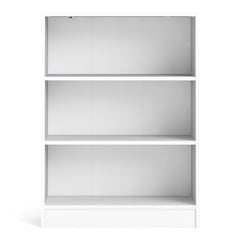 Basic Low Wide Bookcase (2 Shelves) in White - Furniture One Shop