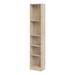 Basic Tall Narrow Bookcase (4 Shelves) in Oak - Furniture One Shop