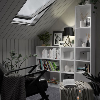 Basic Tall Narrow Bookcase (4 Shelves) in White - Furniture One Shop