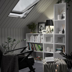 Basic Tall Narrow Bookcase (4 Shelves) in White - Furniture One Shop