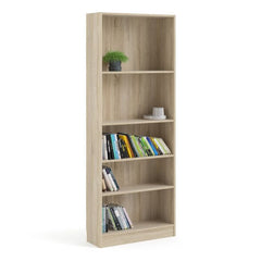 Basic Tall Wide Bookcase (4 Shelves) in Oak - Furniture One Shop
