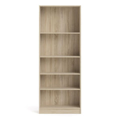 Basic Tall Wide Bookcase (4 Shelves) in Oak - Furniture One Shop