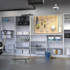 Basic Tall Wide Bookcase (4 Shelves) in White - Furniture One Shop