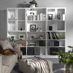 Basic Tall Wide Bookcase (4 Shelves) in White - Furniture One Shop