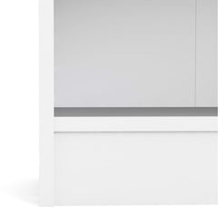 Basic Tall Wide Bookcase (4 Shelves) in White - Furniture One Shop