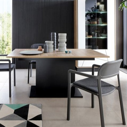 Brolo Extending Dining Table 160-200cm in Walnut and Dark Panel Finish