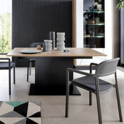Brolo Extending Dining Table 160-200cm in Walnut and Dark Panel Finish - Furniture One Shop