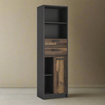Brooklyn Bookcase in Walnut and Dark Matera Grey