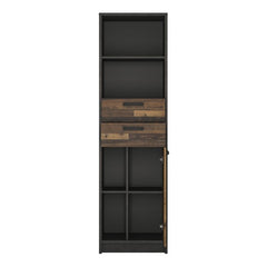 Brooklyn Bookcase in Walnut and Dark Matera Grey - Furniture One Shop
