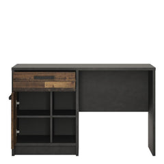 Brooklyn Desk with 1 Door and 1 Drawer in Walnut and Dark Matera Grey - Furniture One Shop