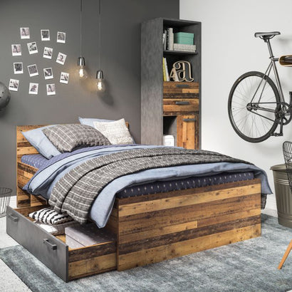 Brooklyn Single Bed 120 cm in Walnut - Furniture One Shop