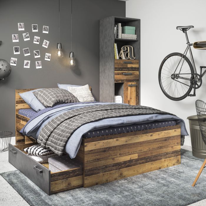 Brooklyn Underbed Drawer in Walnut and Dark Matera Grey - Furniture One Shop