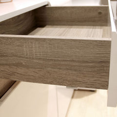 Chelsea Bedroom 4 Drawer Chest in White with a Truffle Oak Trim - Furniture One Shop