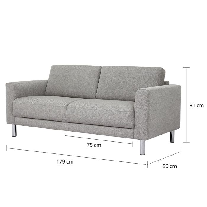 Cleveland 2-Seater Sofa in Nova Light Grey