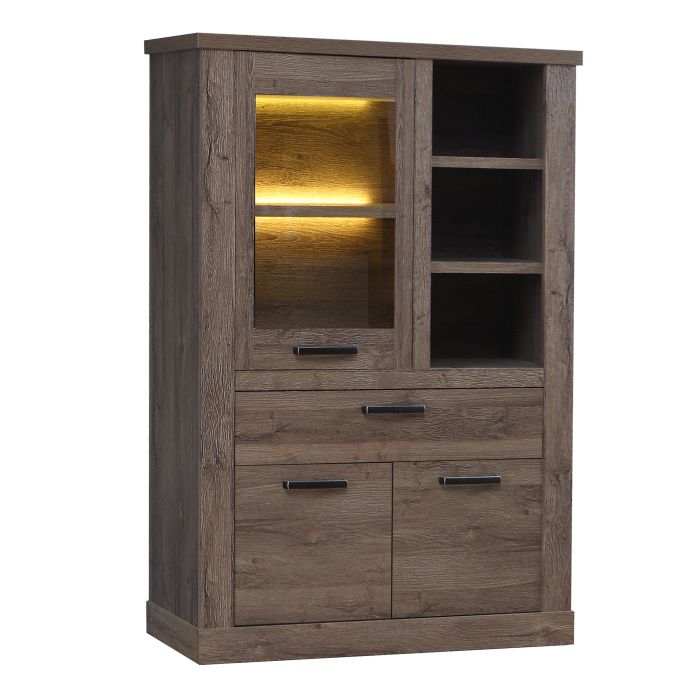 Corona Display Cabinet in Tabak Oak