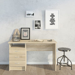 Function Plus Desk 3 Drawers in Oak - Furniture One Shop