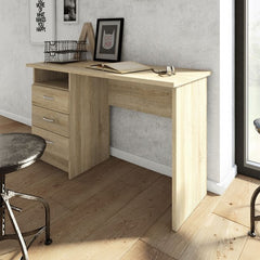Function Plus Desk 3 Drawers in Oak - Furniture One Shop