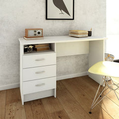 Function Plus Wooden Deskwith 3 Drawers in White