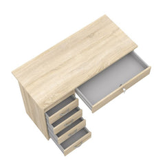 Function Plus Desk 5 Drawers in Oak - Furniture One Shop