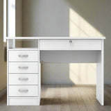 Function Plus Desk 5 Drawers in White