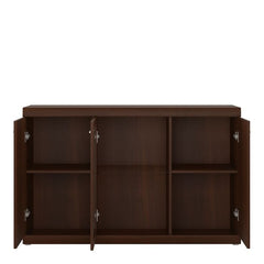 Imperial 3 Door Glazed Sideboard in Dark Mahogany Melamine - Furniture One Shop