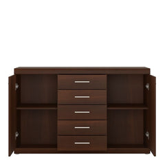 Imperial 2 Door 5 Drawer Sideboard in Dark Mahogany Melamine - Furniture One Shop