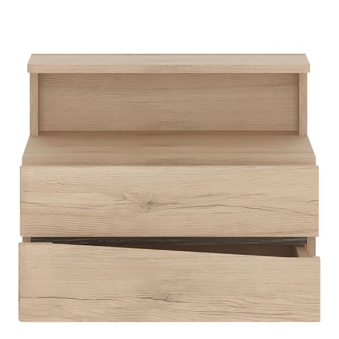 Kensington 2 Drawer Bedside Cabinet LH Drawer (wall fixing) in Oak.