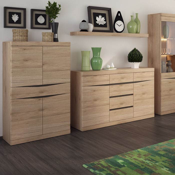 Kensington 4 + 4 Wide Chest of Drawers in Oak