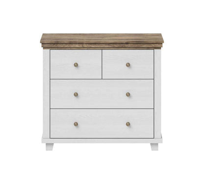 Evora 4 Drawer Chest of Drawers in Abisko Ash and Oak Lefkas - 90cm