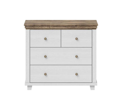 Evora 4 Drawer Chest of Drawers in Abisko Ash and Oak Lefkas - 90cm