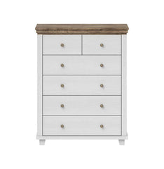 Evora 6 Drawer Chest of Drawers in Abisko Ash and Oak Lefkas - 90cm - Furniture One Shop