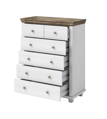 Evora 6 Drawer Chest of Drawers in Abisko Ash and Oak Lefkas - 90cm - Furniture One Shop