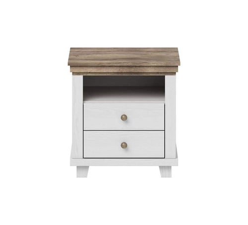 Evora 2 Drawer Bedside Cabinet in Abisko Ash and Oak Lefkas