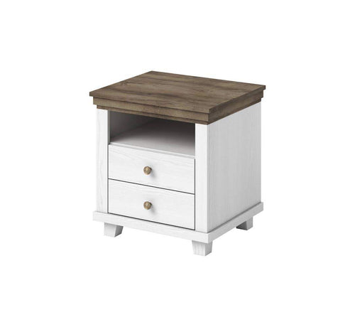 Evora 2 Drawer Bedside Cabinet in Abisko Ash and Oak Lefkas