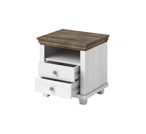 Evora 2 Drawer Bedside Cabinet in Abisko Ash and Oak Lefkas