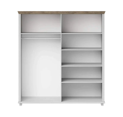 Evora Mirrored 4 Door Wooden Wardrobe in Abisko Ash and Oak Lefkas - 200cm