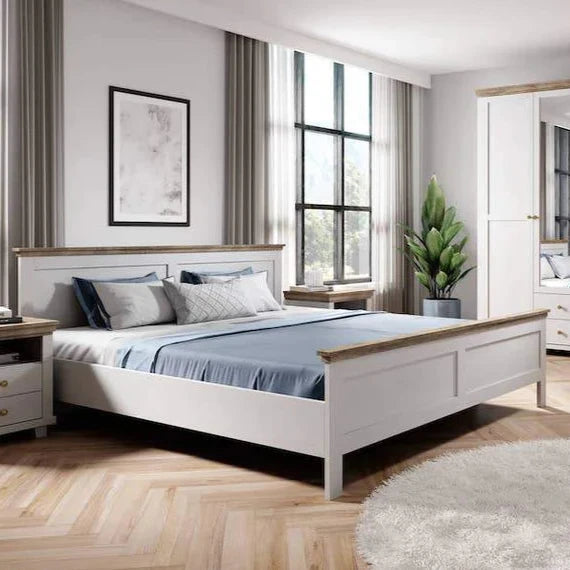 Evora Wooden Super King Size Bed in Abisko Ash and Oak Lefkas