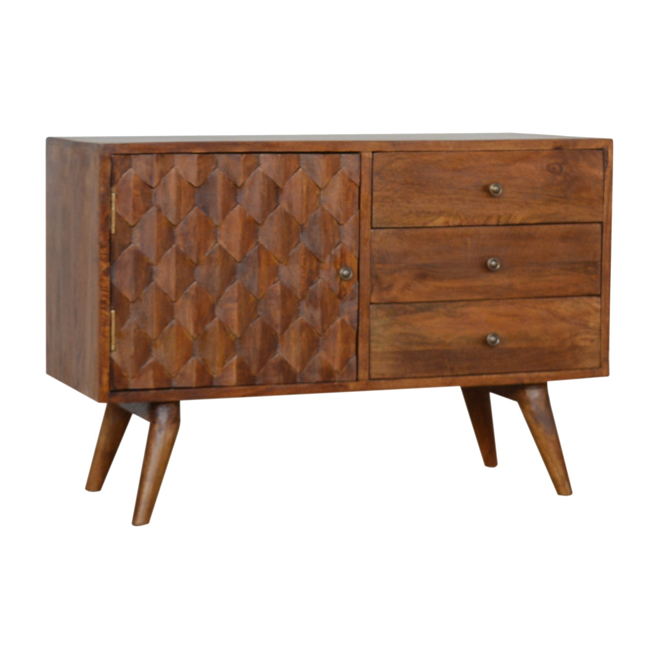 Chic Buffet Carved Chestnut Sideboard