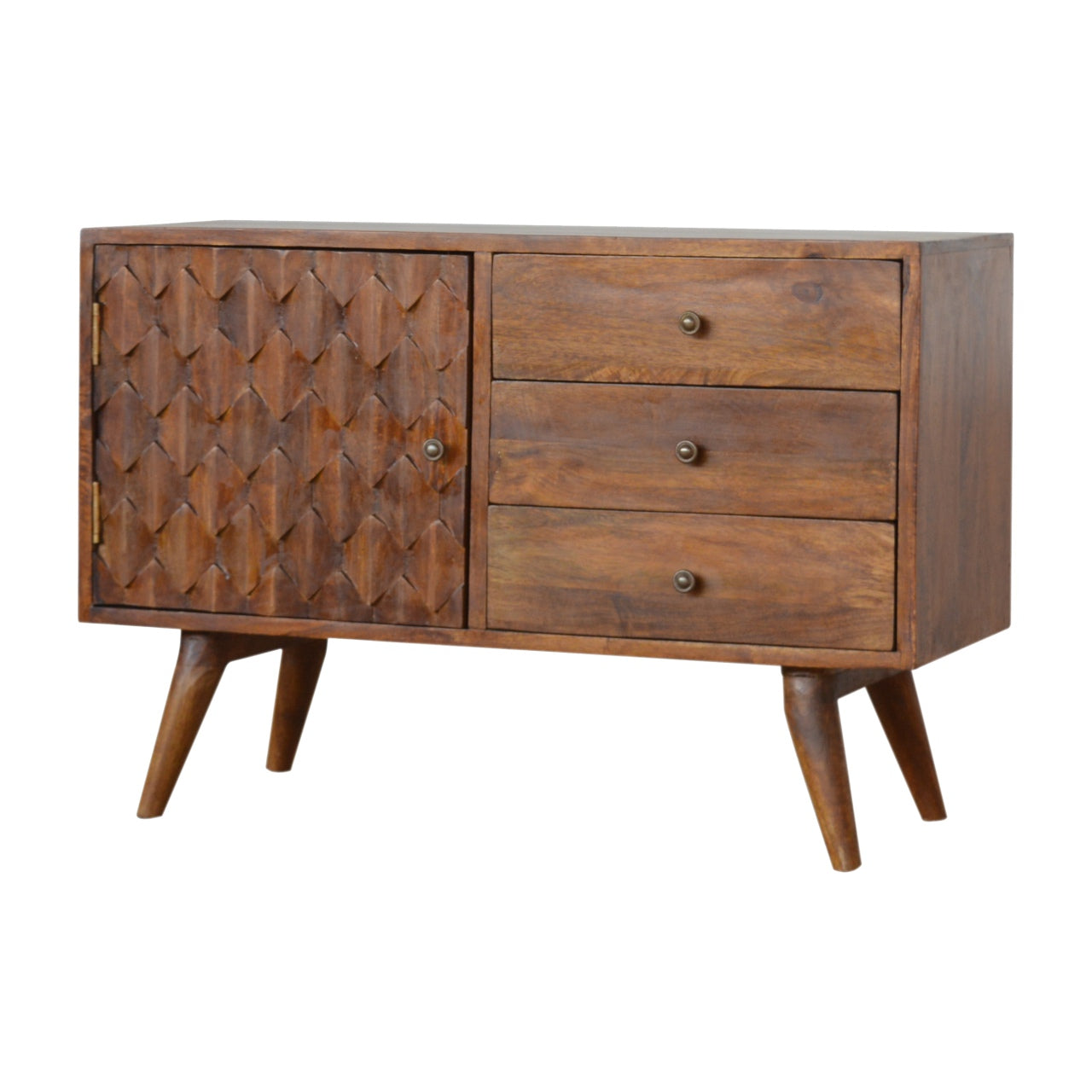 Chic Buffet Carved Chestnut Sideboard