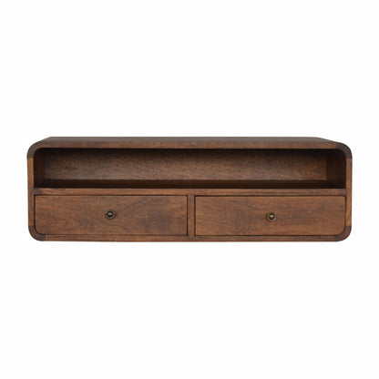 Contemporary Desk Floating Chestnut Open Console - Furniture One Shop