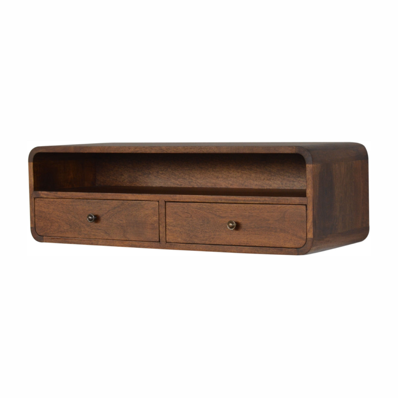 Contemporary Desk Floating Chestnut Open Console