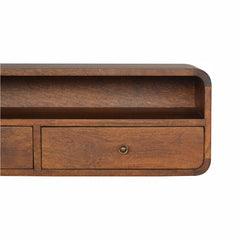 Contemporary Desk Floating Chestnut Open Console - Furniture One Shop