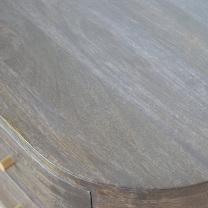 Greek Ash Black Bedside with Brass Legs