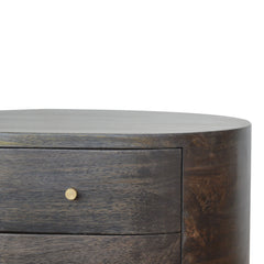 Greek Ash Black Bedside with Brass Legs