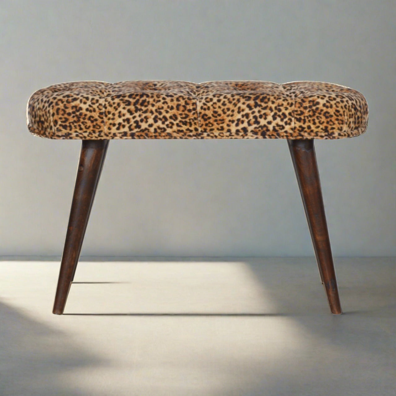 BanquetBench Leopard Print Deep Button Bench