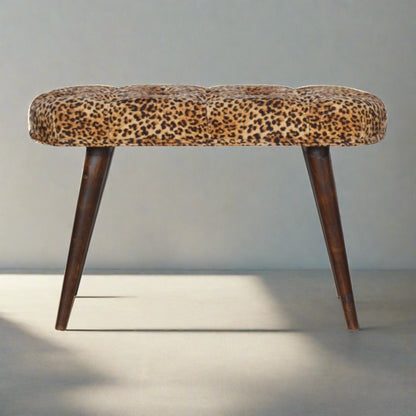 BanquetBench Leopard Print Deep Button Bench