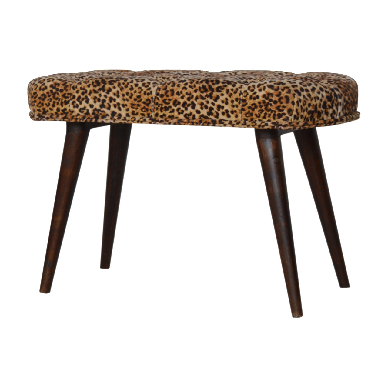 BanquetBench Leopard Print Deep Button Bench